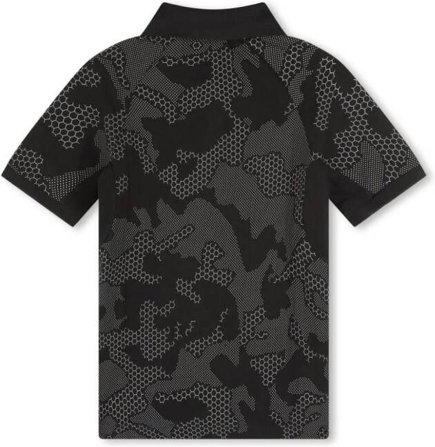 BOSS Kidswear Poloshirt met camouflageprint Zwart