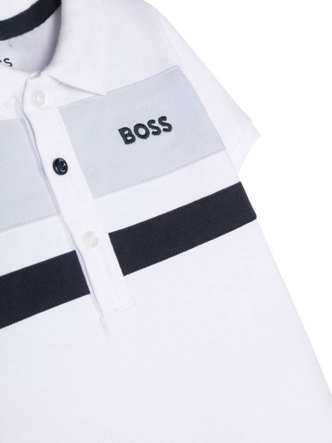 BOSS Kidswear Poloshirt met logo Wit