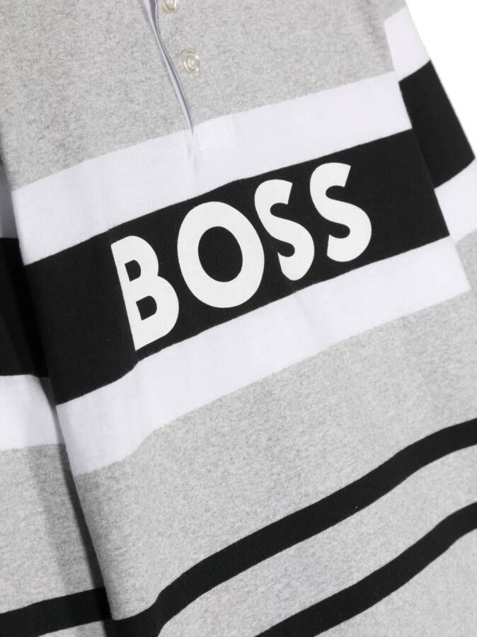 BOSS Kidswear Poloshirt met logoprint Grijs