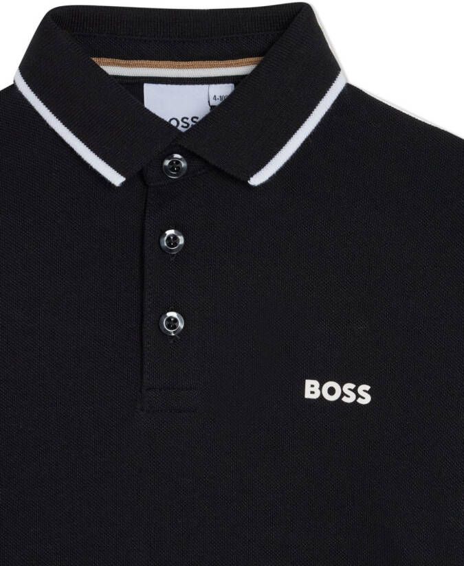 BOSS Kidswear Poloshirt met logoprint Zwart