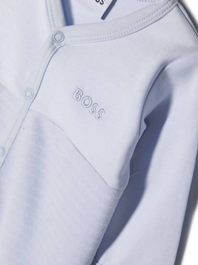 BOSS Kidswear Pyjama met geborduurd logo Blauw