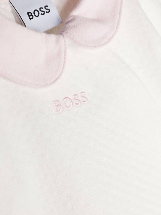 BOSS Kidswear Pyjama met geborduurd logo Wit