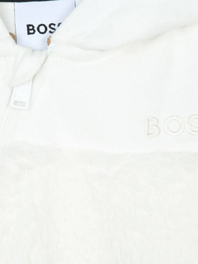 BOSS Kidswear Romper met geborduurd logo Wit