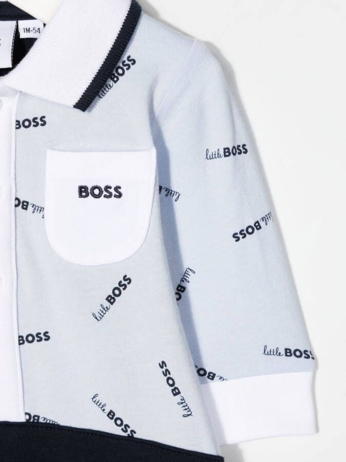 BOSS Kidswear Romper met logoprint Blauw