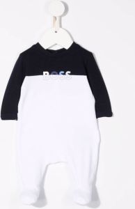 BOSS Kidswear Romperset met logoprint Wit