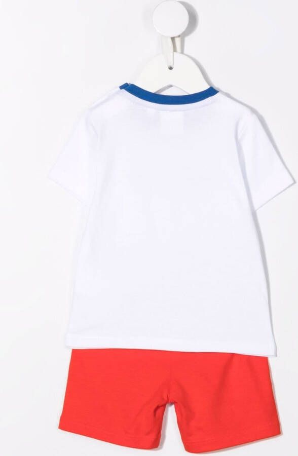 BOSS Kidswear Set van shorts en shirt met logoprint Rood