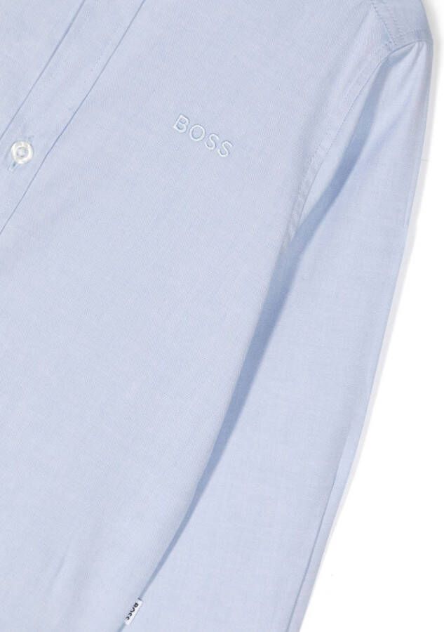 BOSS Kidswear Shirt met geborduurd logo Blauw