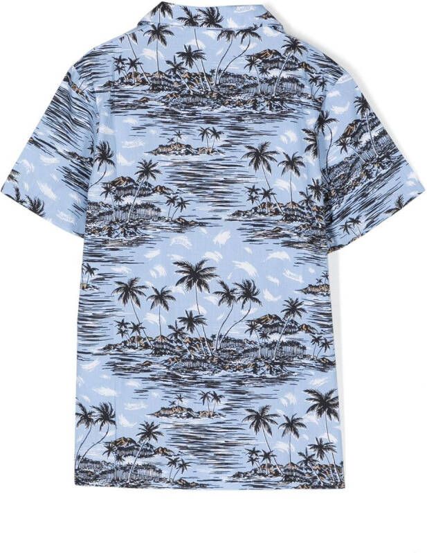 BOSS Kidswear Shirt met korte mouwen Blauw