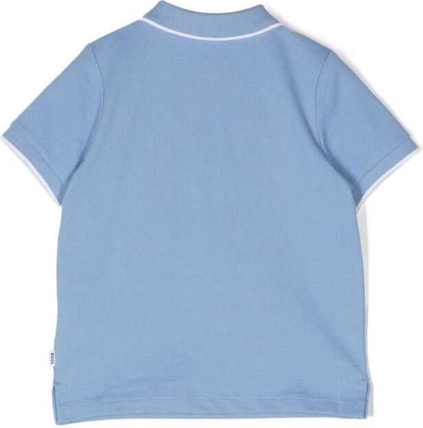 BOSS Kidswear Katoenen poloshirt Blauw
