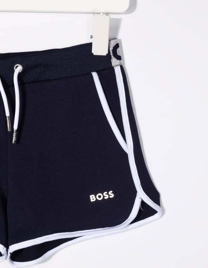BOSS Kidswear Shorts met logoband Blauw