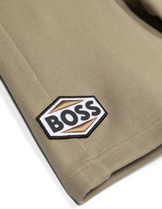 BOSS Kidswear Shorts met logopatch Groen