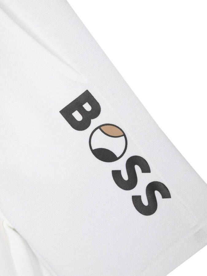 BOSS Kidswear Shorts met logoprint Wit