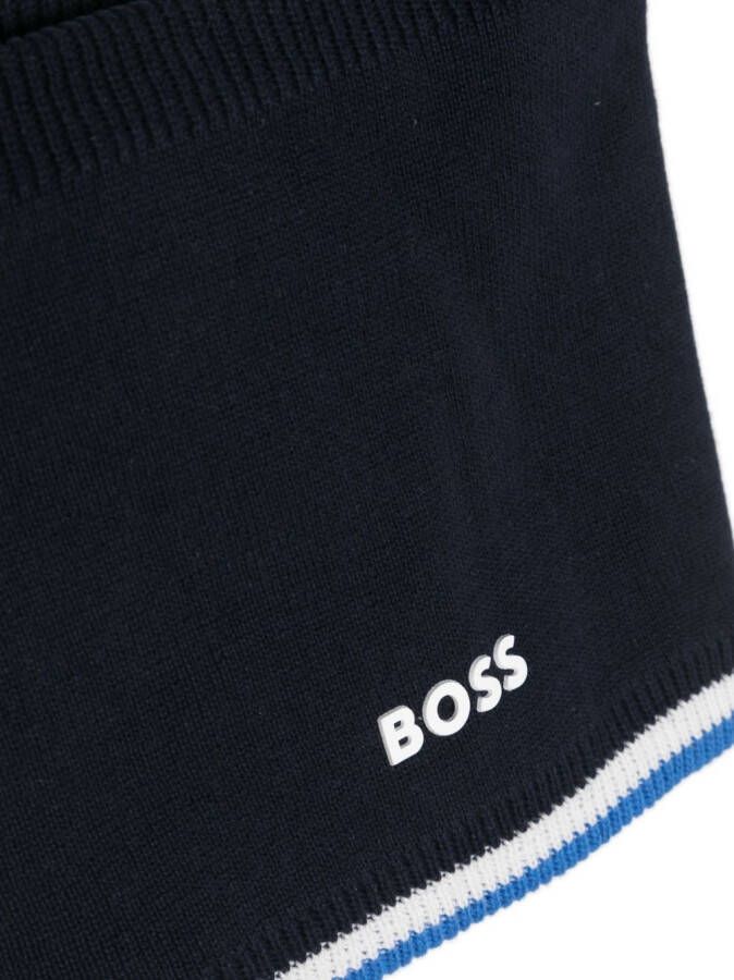 BOSS Kidswear Sjaal met logo-reliëf Blauw