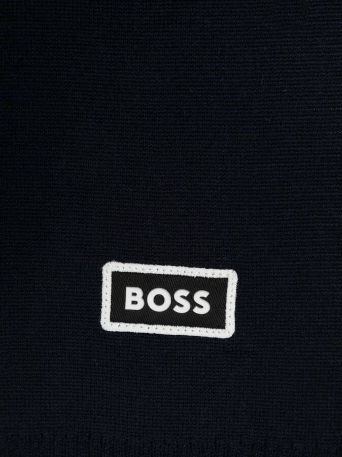 BOSS Kidswear Sjaal met logo-reliëf Blauw