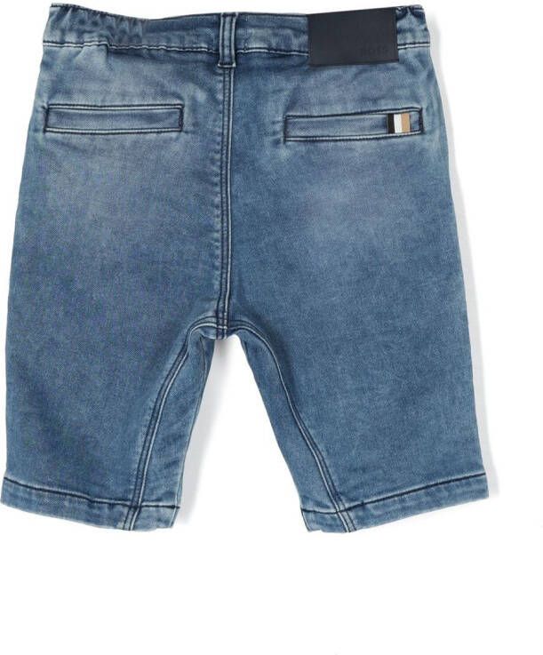 BOSS Kidswear Spijkershorts met logopatch Blauw
