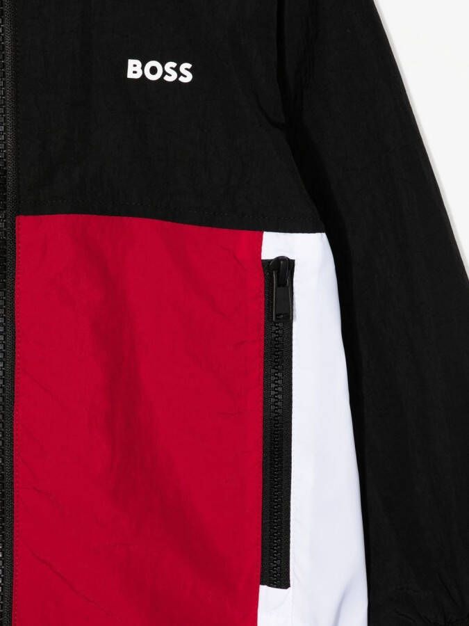 BOSS Kidswear Sweater met colourblocking Zwart