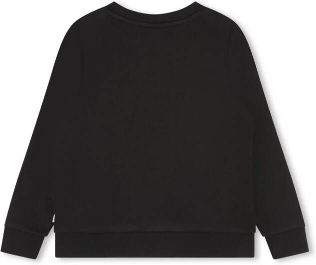 BOSS Kidswear Sweater met geborduurd logo Zwart