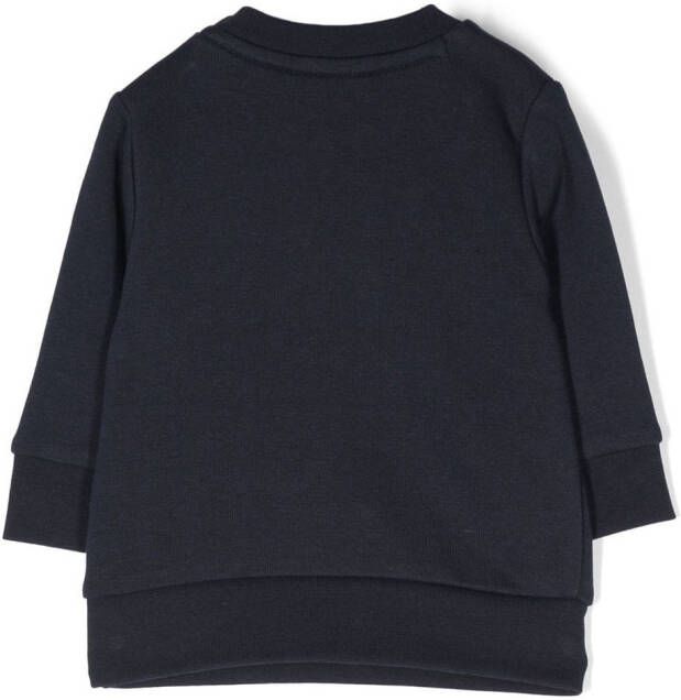 BOSS Kidswear Sweater met logo-reliëf Blauw