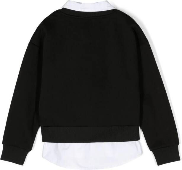 BOSS Kidswear Sweater met logo-reliëf Zwart