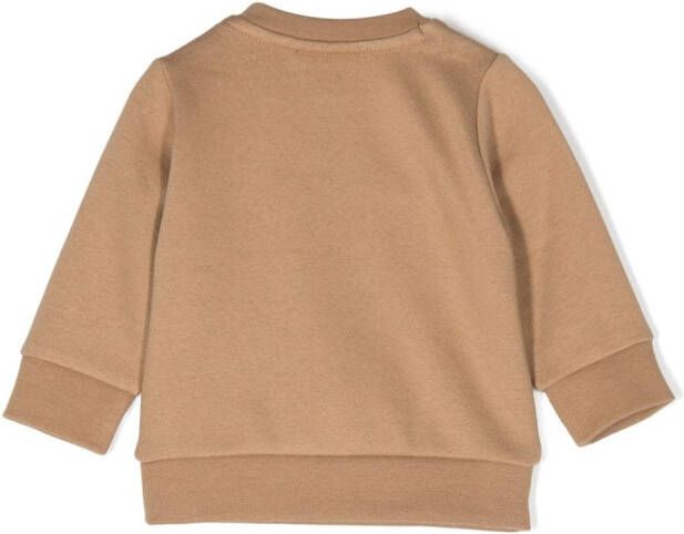 BOSS Kidswear Sweater met logoprint Beige