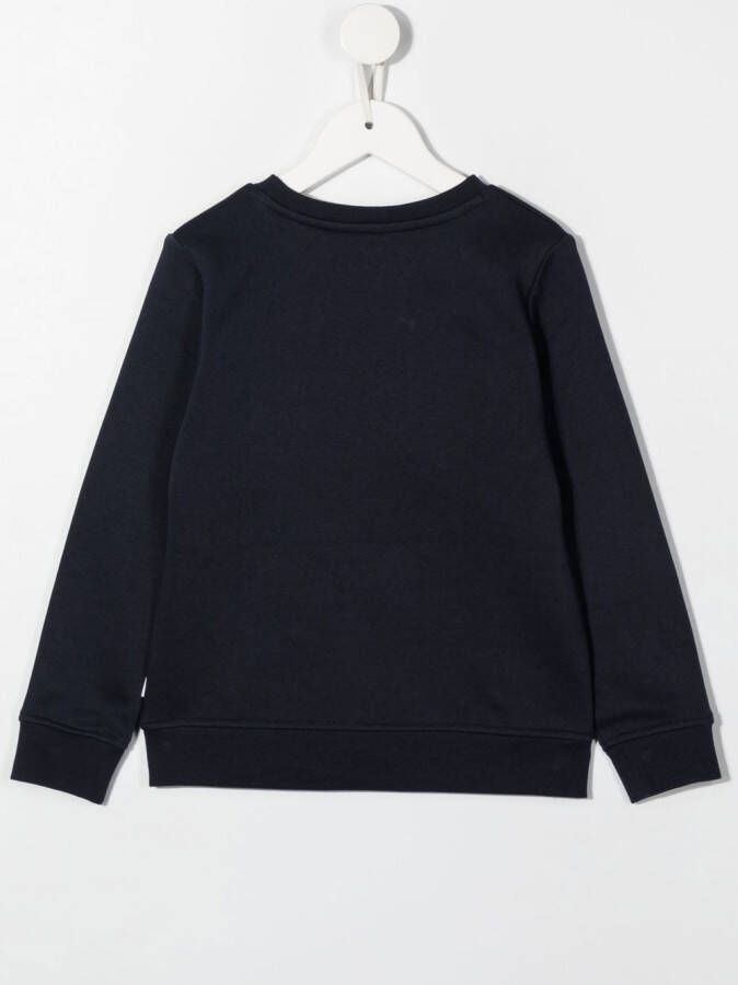 BOSS Kidswear Sweater met logoprint Blauw