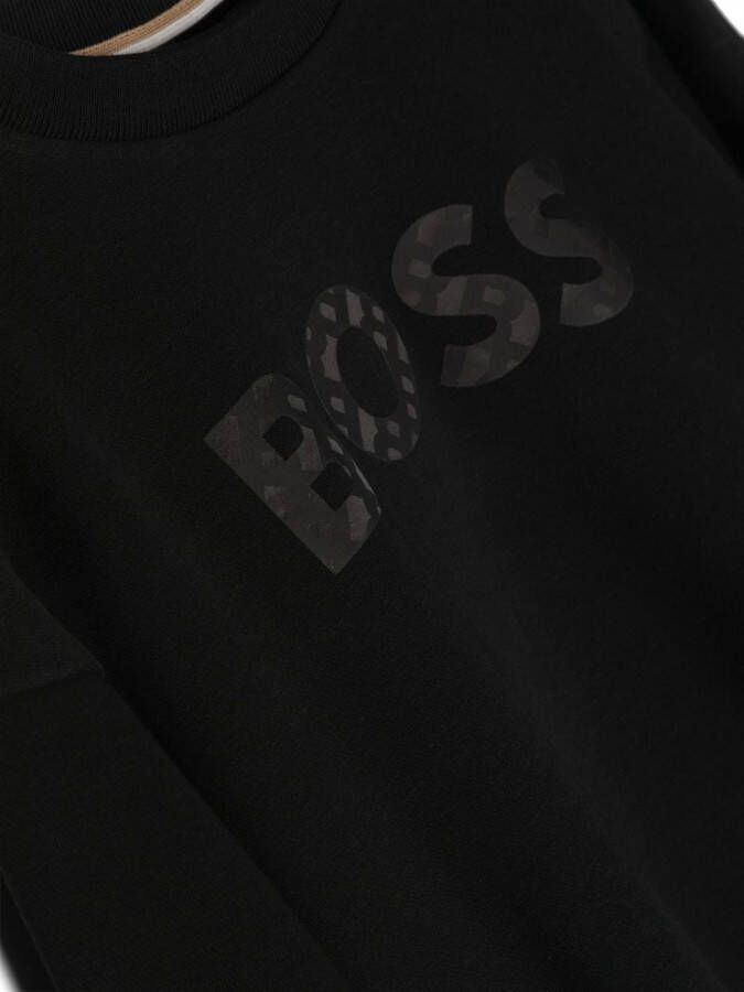BOSS Kidswear Sweater met logoprint Zwart