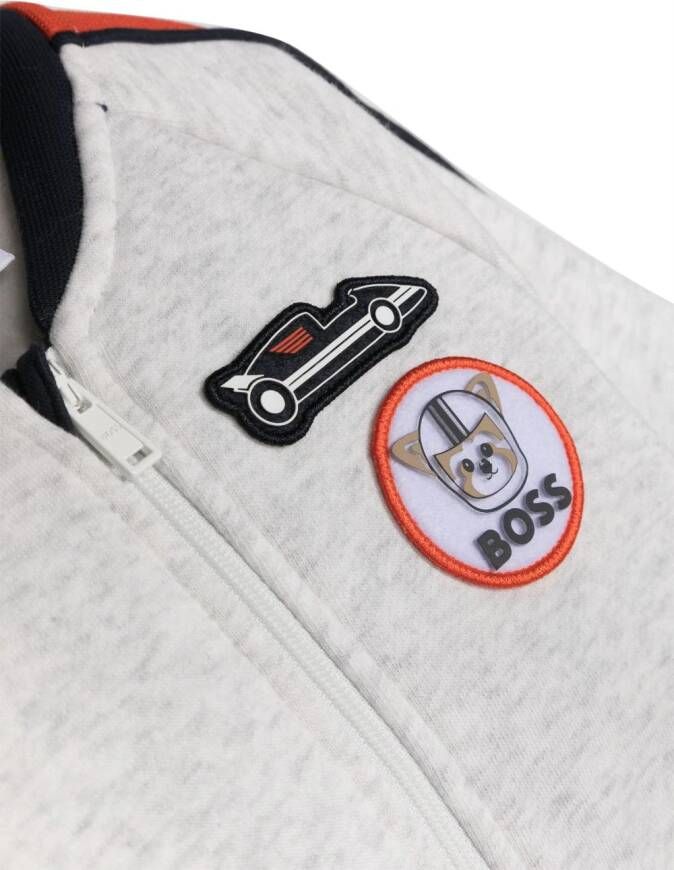 BOSS Kidswear Sweater met patches Grijs