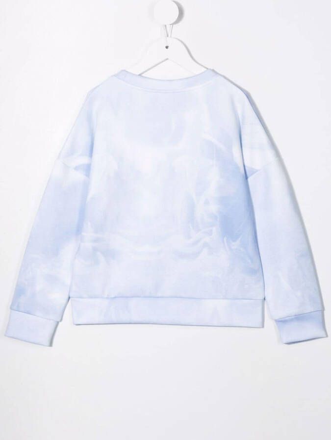 BOSS Kidswear Sweater met tie-dye print Blauw