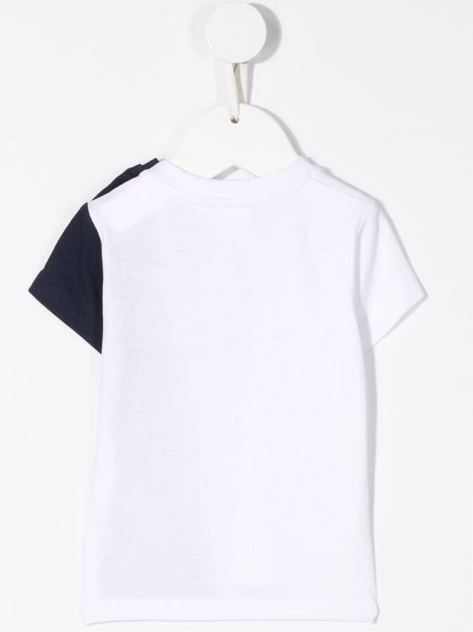 BOSS Kidswear T-shirt met colourblocking Wit