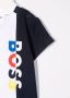 BOSS Kidswear T-shirt met colourblocking Wit - Thumbnail 4