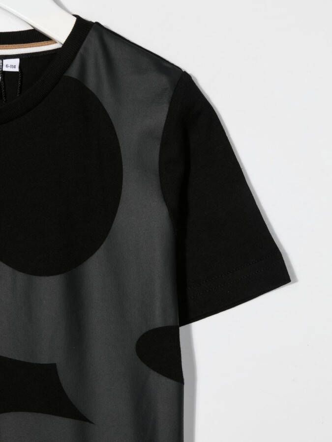 BOSS Kidswear T-shirt met geometrische print Zwart