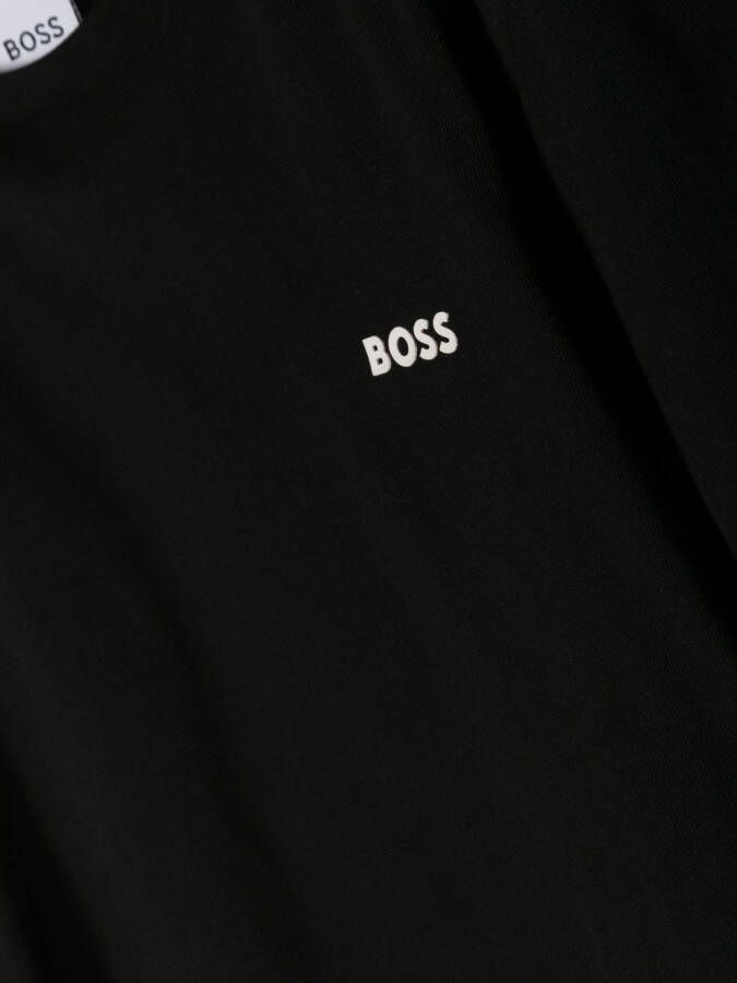 BOSS Kidswear T-shirt met logo-reliëf Zwart