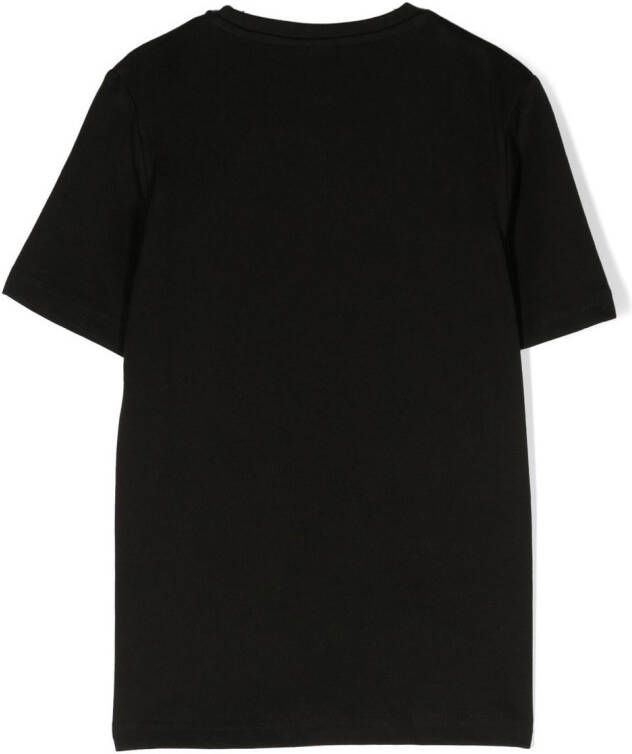 BOSS Kidswear T-shirt met logo-reliëf Zwart