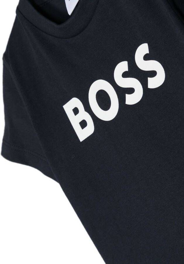 BOSS Kidswear T-shirt met logoprint Blauw