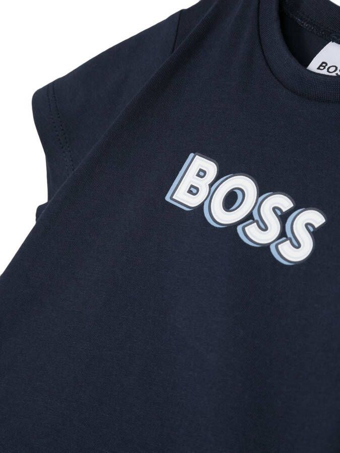 BOSS Kidswear T-shirt met logoprint Blauw