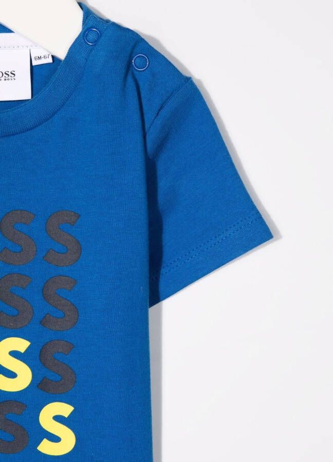 BOSS Kidswear T-shirt met logoprint Blauw