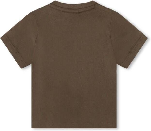 BOSS Kidswear T-shirt met logoprint Bruin