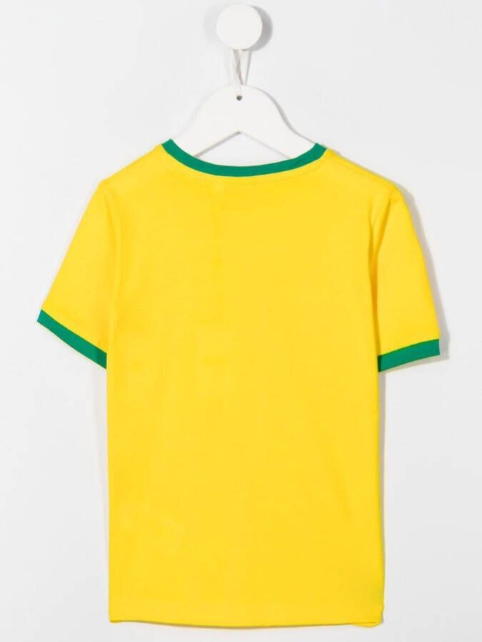BOSS Kidswear T-shirt met logoprint Geel
