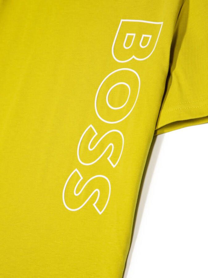 BOSS Kidswear T-shirt met logoprint Groen