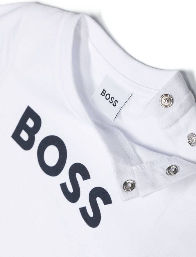 BOSS Kidswear T-shirt met logoprint Wit
