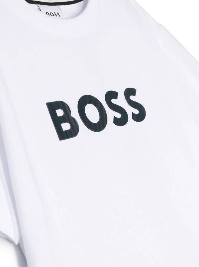 BOSS Kidswear T-shirt met logoprint Wit