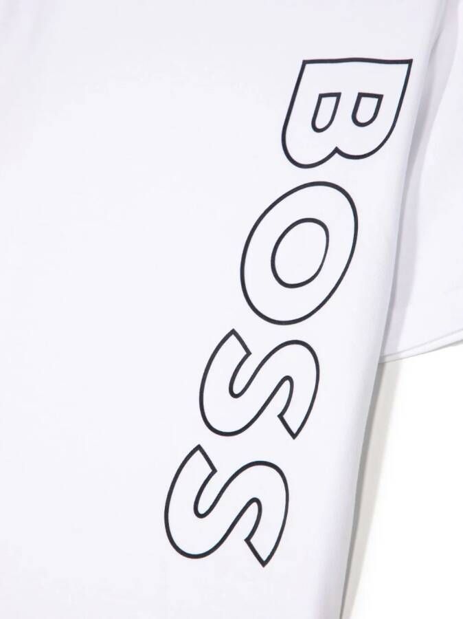 BOSS Kidswear T-shirt met logoprint Wit