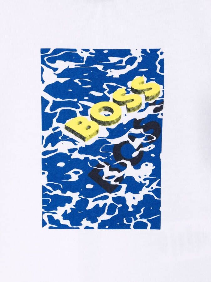 BOSS Kidswear T-shirt met logoprint Wit