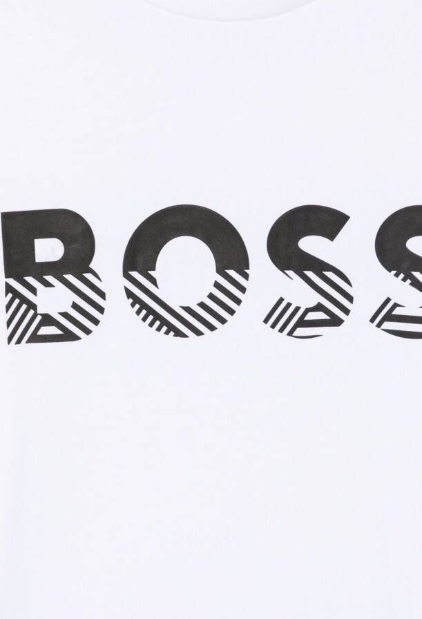 BOSS Kidswear T-shirt met logoprint Wit