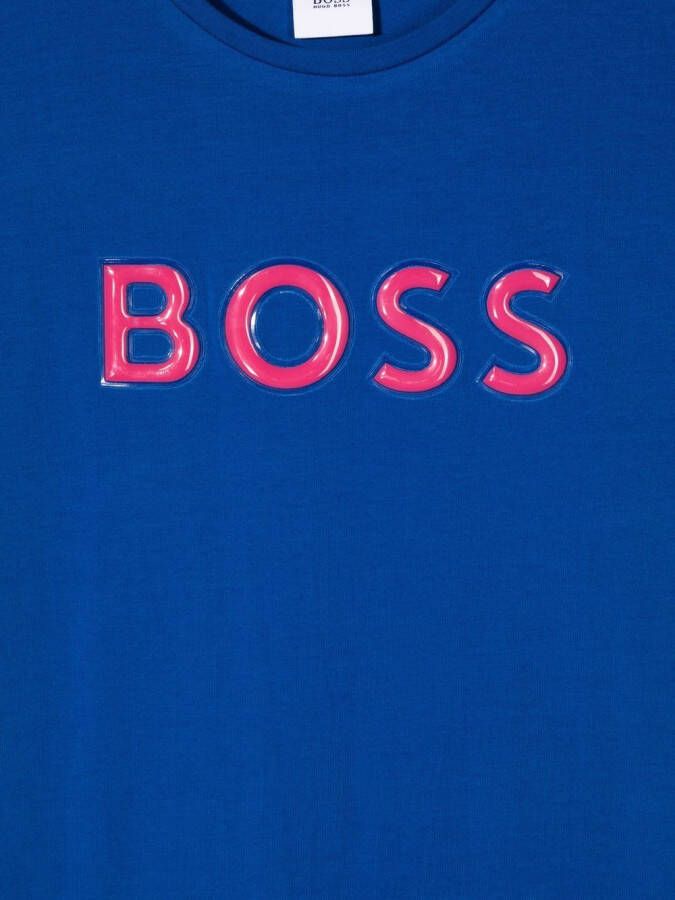 BOSS Kidswear T-shirtjurk met logo Blauw