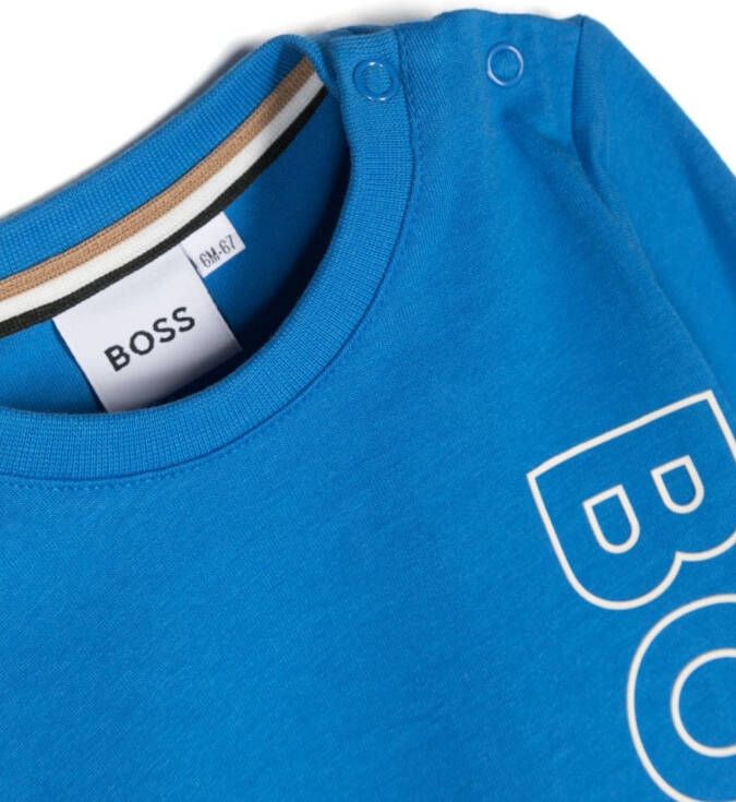 BOSS Kidswear Top met logoprint Blauw