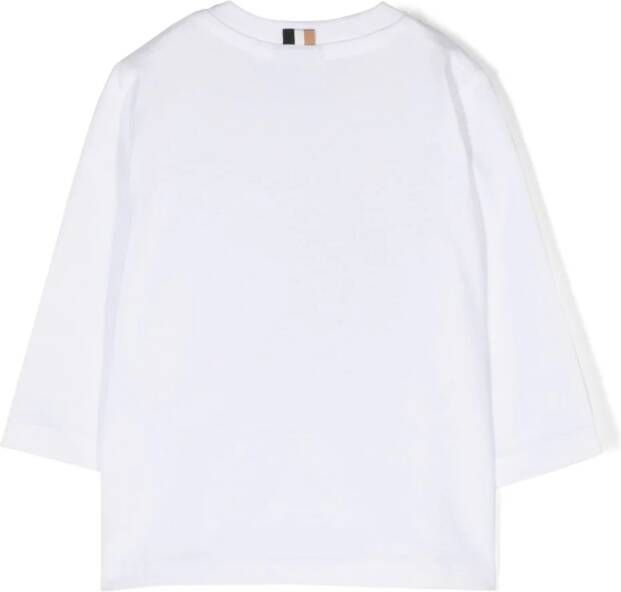 BOSS Kidswear Top met logoprint Wit