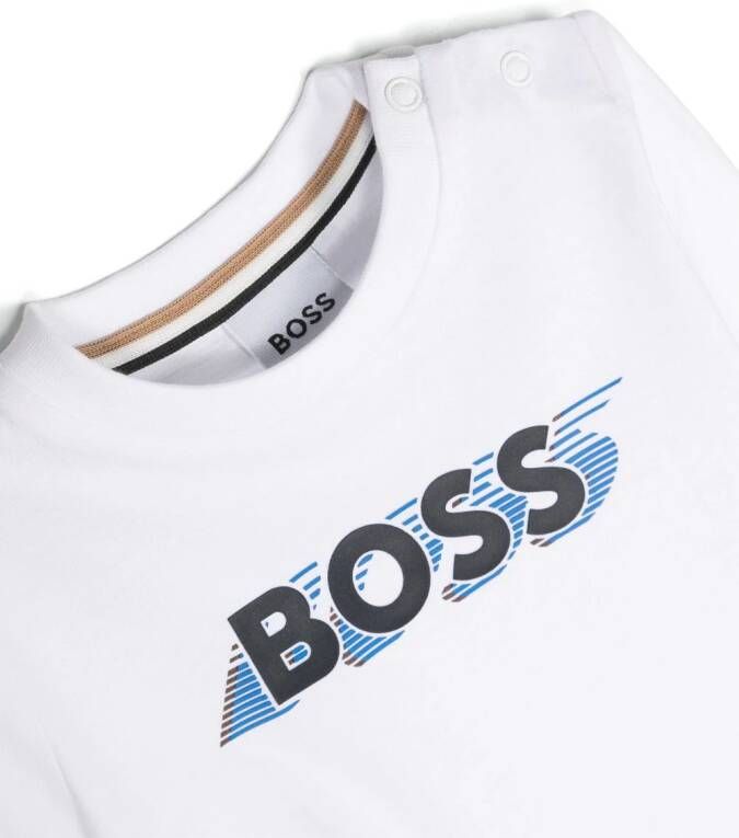 BOSS Kidswear Top met logoprint Wit