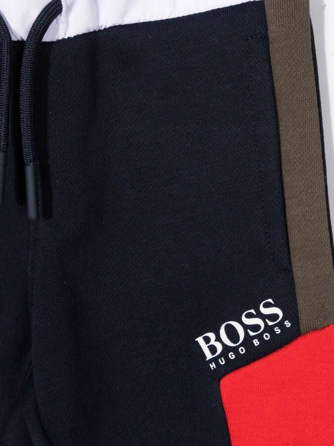 BOSS Kidswear Trainingsbroek met colourblocking Blauw