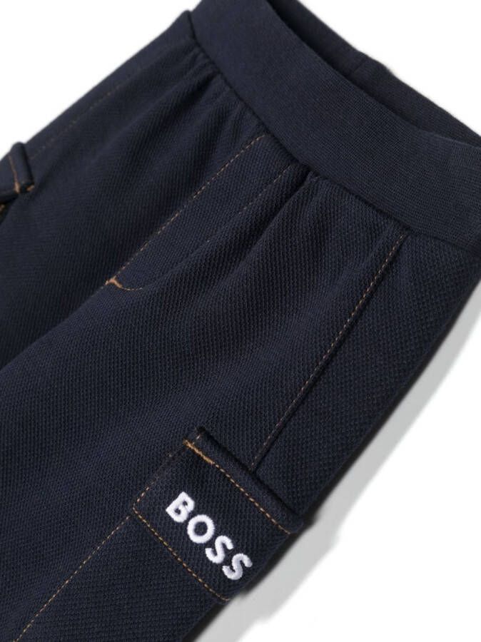 BOSS Kidswear Trainingsbroek met geborduurd logo Blauw
